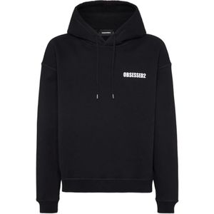 Dsquared2, Heren, Sweatshirts & Hoodies, Zwart, Maat: L