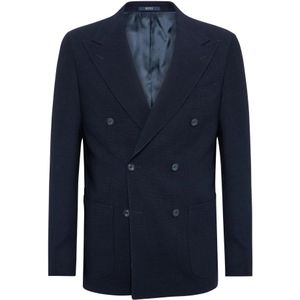 Boggi Milano - Blazer - Blauw - Zuiver Wollen Crêpe