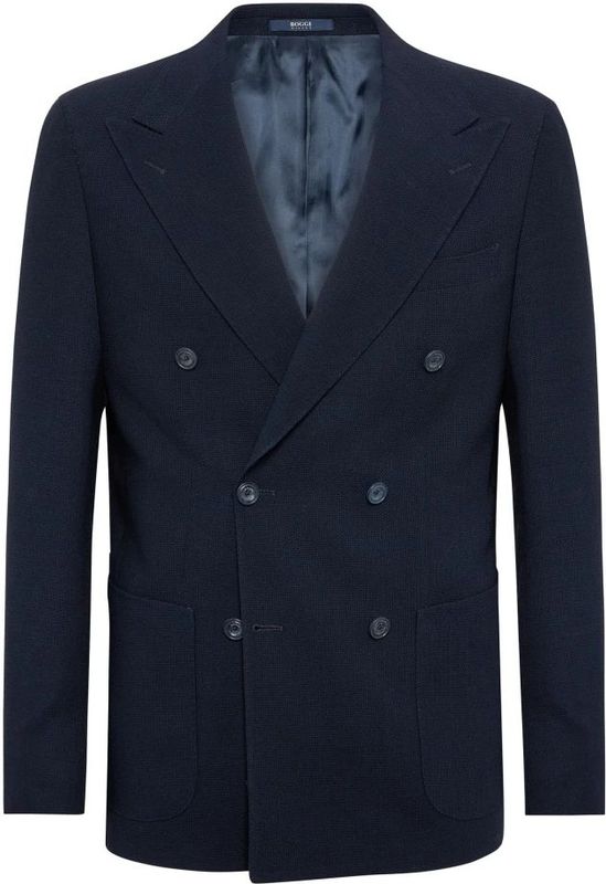 Boggi Milano - Blazer - Blauw - Zuiver Wollen Crêpe