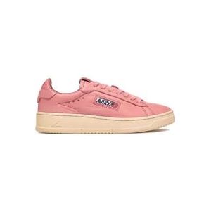 Autry Vintage Leren Sneakers , Pink , Dames , Maat: 38 EU