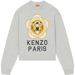Kenzo, Dames, Truien, Grijs, Maat: L Katoen,