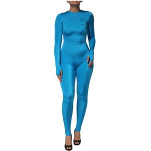 Dolce & Gabbana, Dames, Jumpsuits & Playsuits, Blauw, Maat: XS Nylon,