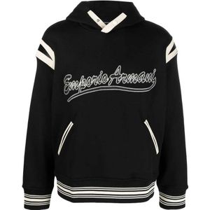 Emporio Armani, Heren, Sweatshirts & Hoodies, Zwart, Maat: XS Katoen,