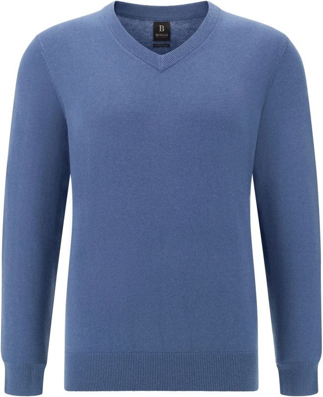Boggi Milano - Cashmere Blend V Neck - Trui - Blauw - Heren