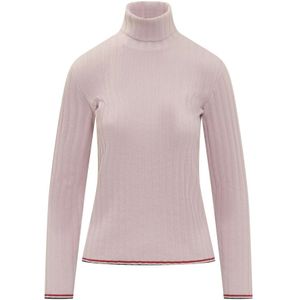 Thom Browne, Dames, Truien, Roze, Maat: XS Kasjmier,