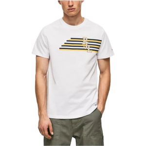 Pepe Jeans, Heren, Tops, Wit, Maat: XL Katoen,