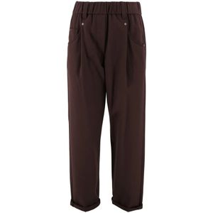Brunello Cucinelli, Dames, Broeken, Rood, Maat: XS Katoen,
