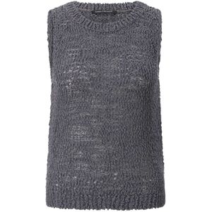 Luisa Cerano, Dames, Tops, Grijs, Maat: XS Katoen,