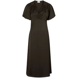 Neo Noir, Dames, Jurken, Bruin, Maat: XS Poliester,