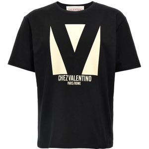 Valentino Garavani - Chez Valentino T-shirt - Zwart - Katoen