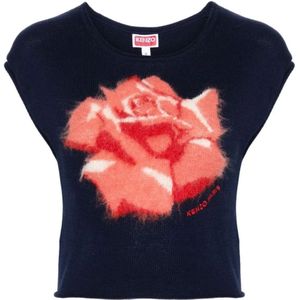 Kenzo, Dames, Truien, Blauw, Maat: XS Katoen,