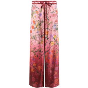 Gucci, Dames, Broeken, Veelkleurig, Maat: S Zijde,