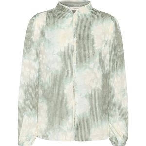 In Wear - Illumineerende Bloemen Blouse - Groen - Multicolor - Lange Mouwen - Losse Pasvorm