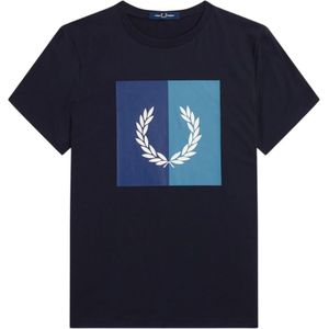 Fred Perry, Heren, Tops, Blauw, Maat: M Katoen,