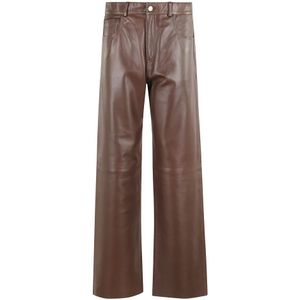Haikure, Dames, Broeken, Bruin, Maat: W27 Leer,