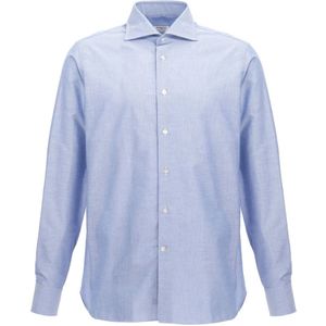 Borriello Napoli, Heren, Overhemden, Blauw, Maat: XL Katoen,