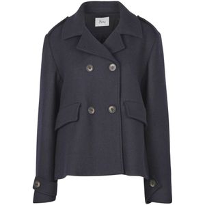 8Pm, Dames, Mantels, Blauw, Maat: L Wol,