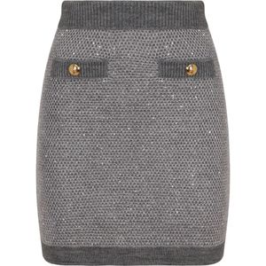 Elisabetta Franchi, Dames, Rokken, Grijs, Maat: M Wol,