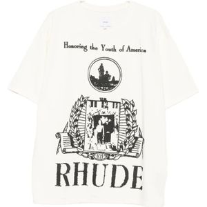 Rhude, Heren, Tops, Wit, Maat: L Katoen,