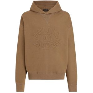Dolce & Gabbana, Heren, Sweatshirts & Hoodies, Bruin, Maat: XS