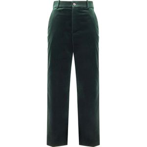 Saint Laurent, Dames, Broeken, Groen, Maat: 2XS Katoen,