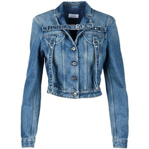 Off White, Dames, Jassen, Blauw, Maat: S Denim,