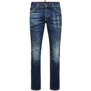 Philipp Plein, Heren, Jeans, Blauw, Maat: W32 Katoen,