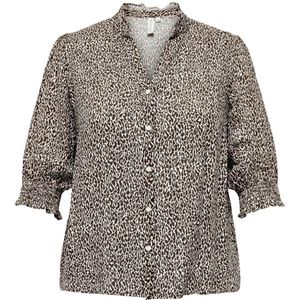 Only Carmakoma, Dames, Blouses & Shirts, Beige, Maat: 3XL