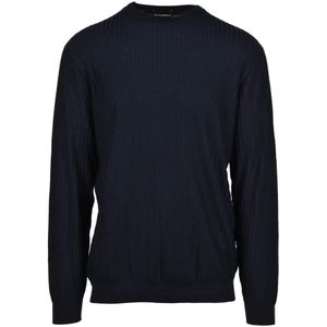 Emporio Armani, Heren, Truien, Blauw, Maat: XL Polyamide,