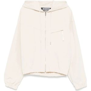 Jacquemus Beige Hoodie met rits , Beige , Heren , Maat: L