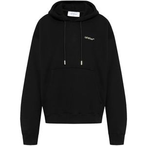 Off White, Heren, Sweatshirts & Hoodies, Zwart, Maat: XS Katoen,