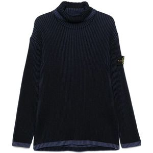 Stone Island, Heren, Truien, Blauw, Maat: XL Wol,