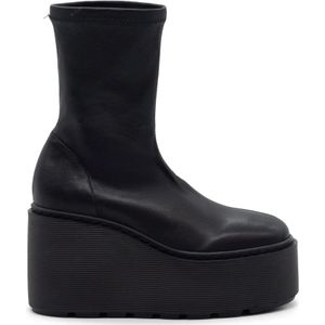 Vic Matié - Wedge Boot Stripy - Leren Schoen - Zwart