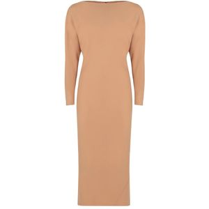 Alberta Ferretti, Dames, Jurken, Beige, Maat: M Katoen,