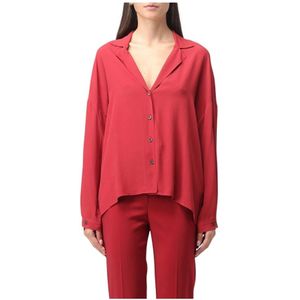 Patrizia Pepe, Dames, Blouses & Shirts, Rood, Maat: M Viscose,