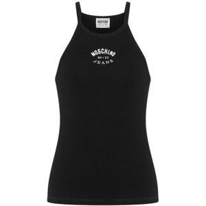 Moschino, Dames, Tops, Zwart, Maat: M Katoen,