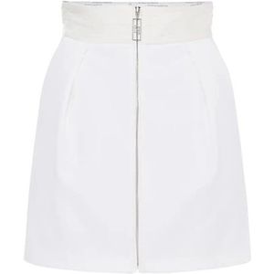 Elisabetta Franchi, Dames, Rokken, Wit, Maat: S Leer,