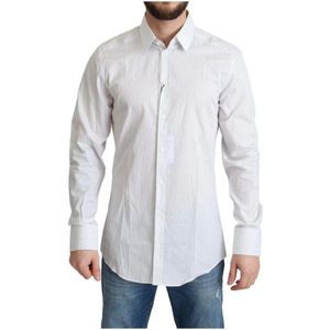 Dolce & Gabbana, Heren, Overhemden, Wit, Maat: M Katoen,