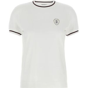 Brunello Cucinelli, Dames, Tops, Wit, Maat: L Katoen,