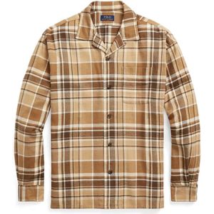 Polo Ralph Lauren, Heren, Overhemden, Bruin, Maat: M Katoen,