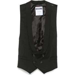 Moschino, Dames, Jassen, Zwart, Maat: XS