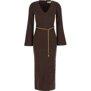 Michael Kors, Dames, Jurken, Bruin, Maat: S Wol,