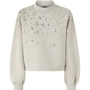 Pinko, Dames, Sweatshirts & Hoodies, Grijs, Maat: L Poliester,