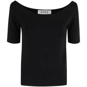 Róhe, Dames, Tops, Zwart, Maat: XS Nylon,