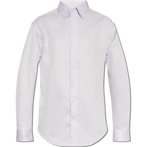 Emporio Armani, Heren, Overhemden, Paars, Maat: S Katoen,