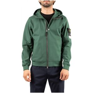 Stone Island - Blouson - Groen - Sweatshirt met Ritssluiting