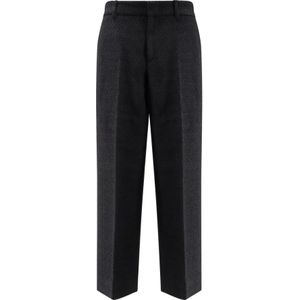 Gucci, Dames, Broeken, Zwart, Maat: 2XS Wol,