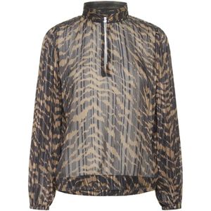 SAINT TROPEZ Blouse 'SZNesta'  lichtbruin / zwart