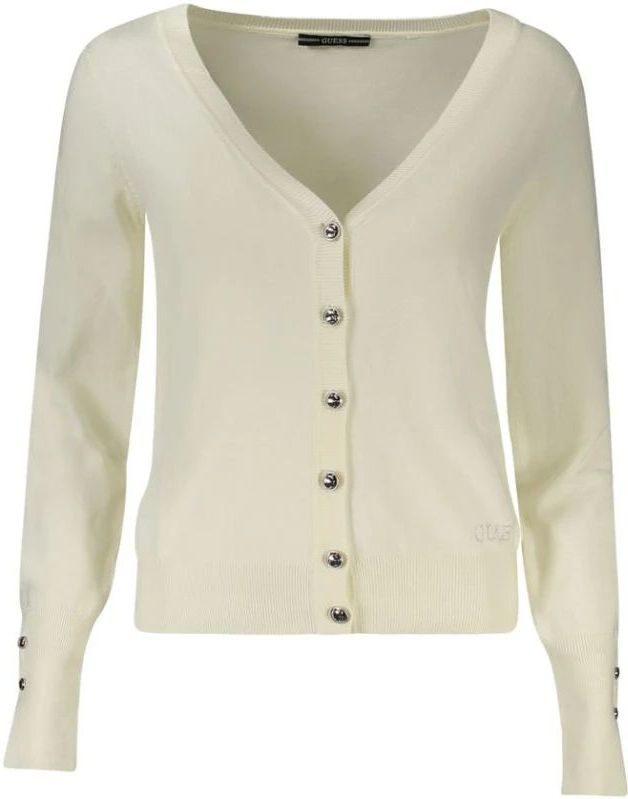 Guess - Cardigan - Wit - Dames - Viscose met Strass-applicaties