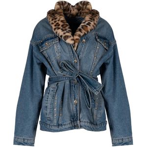 Liu Jo - Jassen - Blauw - Elegante Jas met Ceintuur